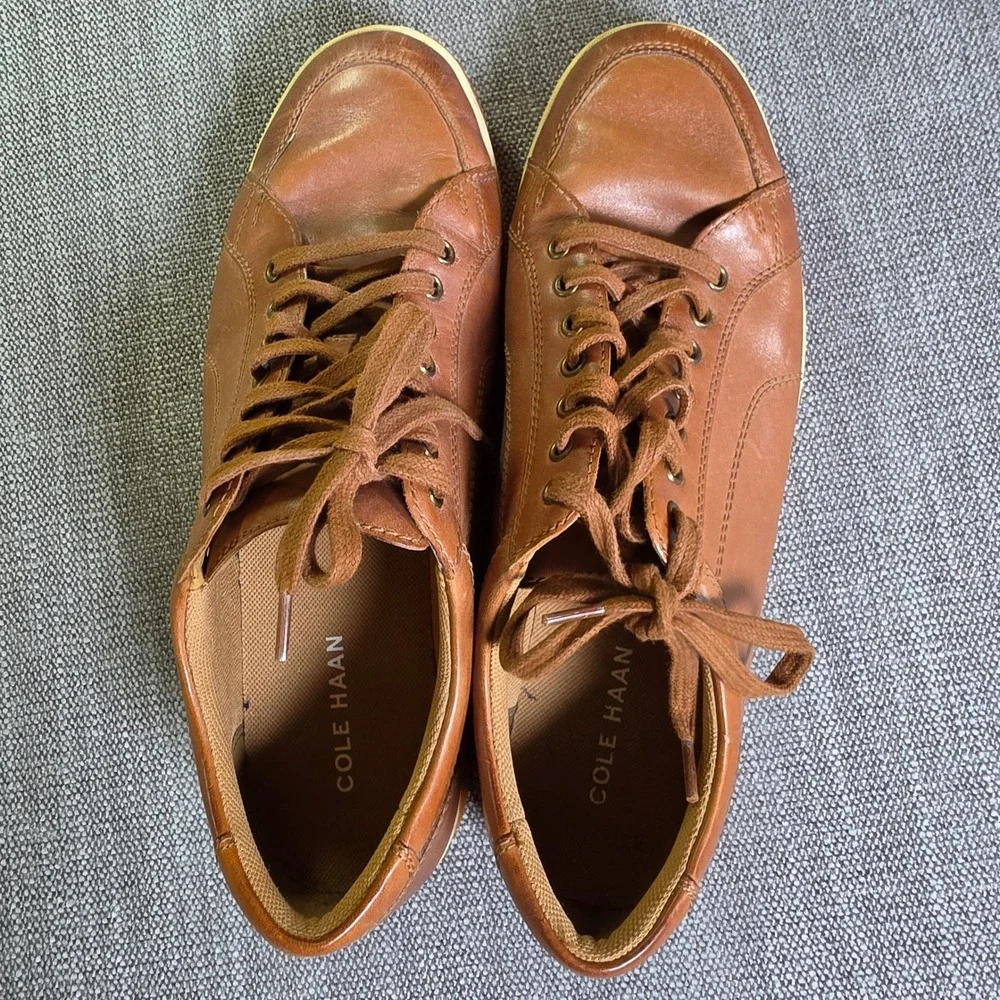 Cole Haan Sneakers Mens 9.5 Brown‎ Leather Grand Crosscourt II Low Top C30745
